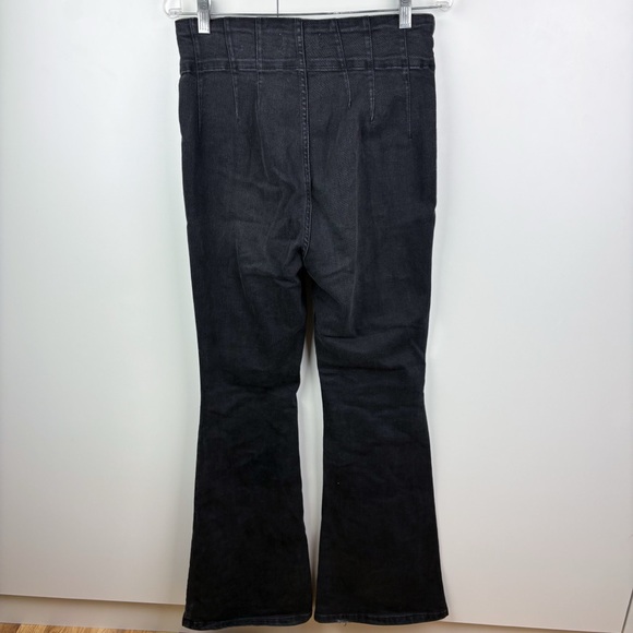 Free People We The Free Jayde Flare Jeans Onyx Black 30 High Rise Retro Boho - Picture 5 of 8